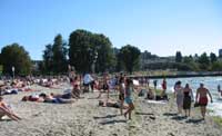 Cooling off after a hot day at Kitsilano Beach