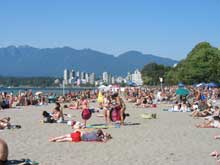 Kitsilano Beach with the West End in the distance